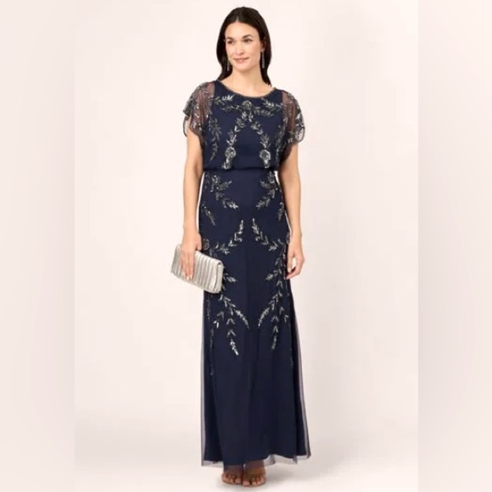 Adrianna Papell Studio Black Beaded Gown